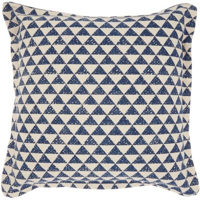 Life Styles Printed Triangles Oversize Square Throw Pillow Indigo - Nourison