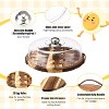 Wood Deviled Egg Platter with Lid 22 Holes Round, Charcuterie Board Food Serving Container for Countertop Easter Party - 3 of 4