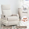 Swivel Rocker Recliner Chair with Heat and Massage, Manual Recliner Chair for Living Room, Fabric Lounge Recliner Chair - Koiai - 3 of 4