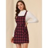 Allegra K Women's Plaid Tartan Button Decor A-Line Pinafore Overall Dress - 4 of 4