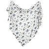 Sweet Jojo Designs Boy Swaddle Baby Blanket Construction Truck Green Blue and White - 2 of 4