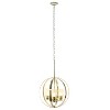 3-Light 18" Adjustable Industrial Globe Hanging Metal/Clear Glass Ceiling Pendant - Lalia Home - 2 of 4