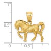 Black Bow Jewelry 14k Yellow Gold Satin & Diamond-Cut Horse Pendant, 18mm (11/16 Inch) - 4 of 4