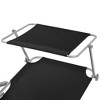 vidaXL Patio Lounge Chair Folding Sunlounger Outdoor Sunbed with Canopy Steel - Black - 4 of 4