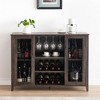 homfan Wine racks Cabinet, Glass Door Wine Cabinet with Rack,Kitchen Sideboard with Storage Rack, for Living Room, Dining Room - 4 of 4