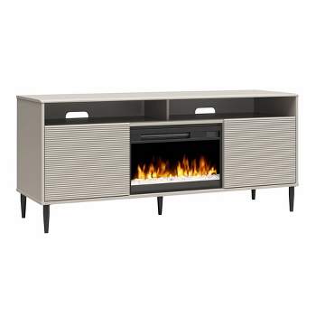 Daphne Fluted Contemporary TV Stand for TVs up to 70" with Electric Fireplace - Mr. Kate