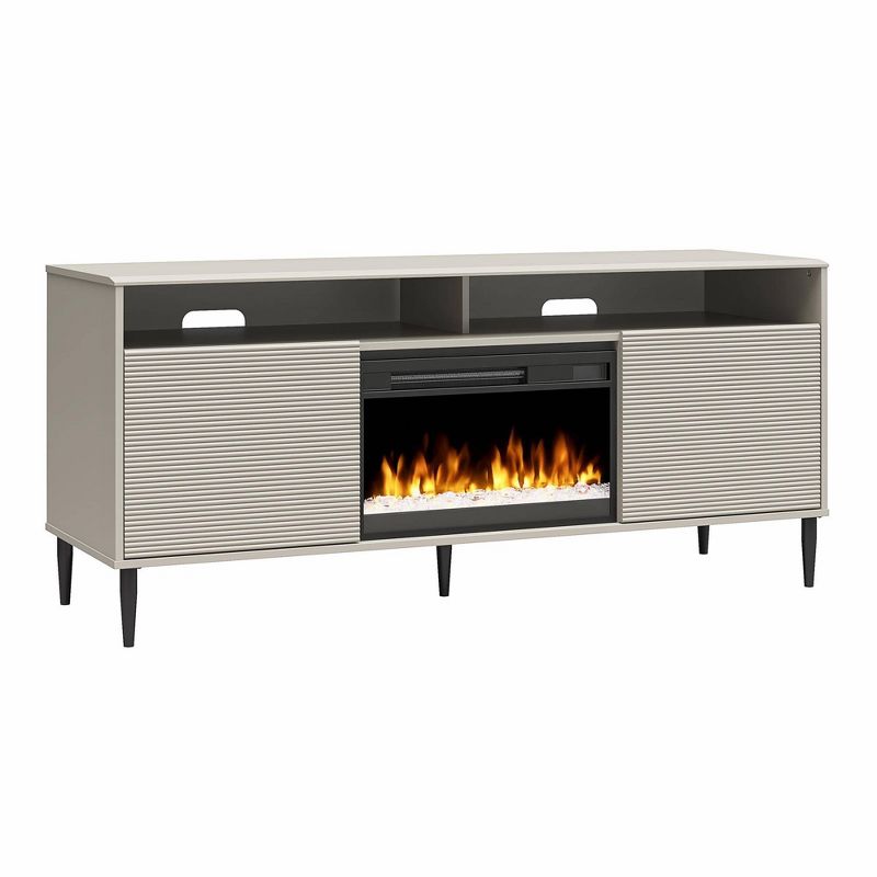 Daphne Fluted Contemporary TV Stand for TVs up to 70&#34; with Electric Fireplace - Mr. Kate, 1 of 11