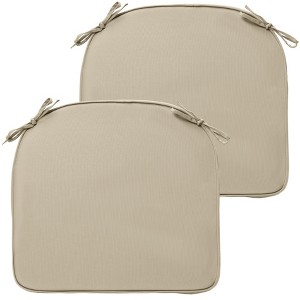 Aoodor Outdoor Chair Cushion  W20''xD19'' Soft and Fade-resistant Polyester,  Two Sets of  Ties for High Adaptability, Set of 2 - 1 of 4