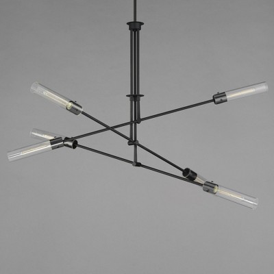 Equilibrium Black and Clear Glass 6-Light LED Pendant