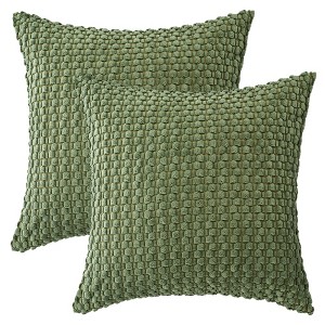 REGALWOVEN Corduroy Fade-Resistant Polyester Modern Square Throw Pillow Covers Set of 2 - 1 of 4