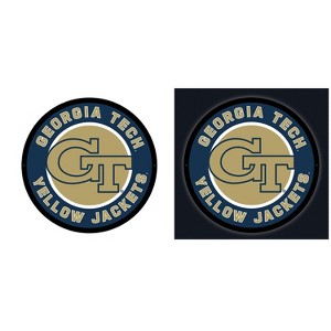 Evergreen Ultra-Thin Edgelight LED Wall Decor, Round, Georgia Tech University- 23 x 23 Inches Made In USA - 1 of 4