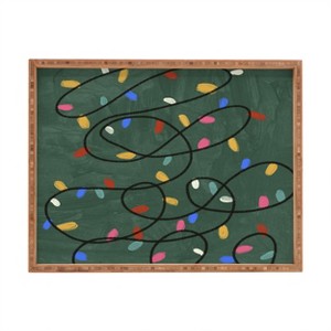 Gigi Rosado Christmas fairy lights Rectangular Tray -Deny Designs - 1 of 2