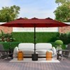 Maggift Large Patio Umbrella, Twin Umbrella Outdoor Patio, Double-Sided Rectangle Market Umbrella for Pool Lawn Garden Red, 181.1"*106.2"*94.5" - 4 of 4