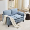 HYLEORY 49.6'' Width Modern Linen Flannel Fabric Loveseat for living room Bedroom Apartment - 3 of 4