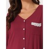 cheibear Women's Modal Casual Button Down Lounge Tops with Pants Stretchy Soft Pajama Sets - 4 of 4
