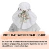 Tirrinia Women's Wide Brim Bucket Hat with Floral Scarf & Neck Flap - Foldable, Lightweight & UV Protection Sun Hats for Beach, Garden Party - 2 of 4