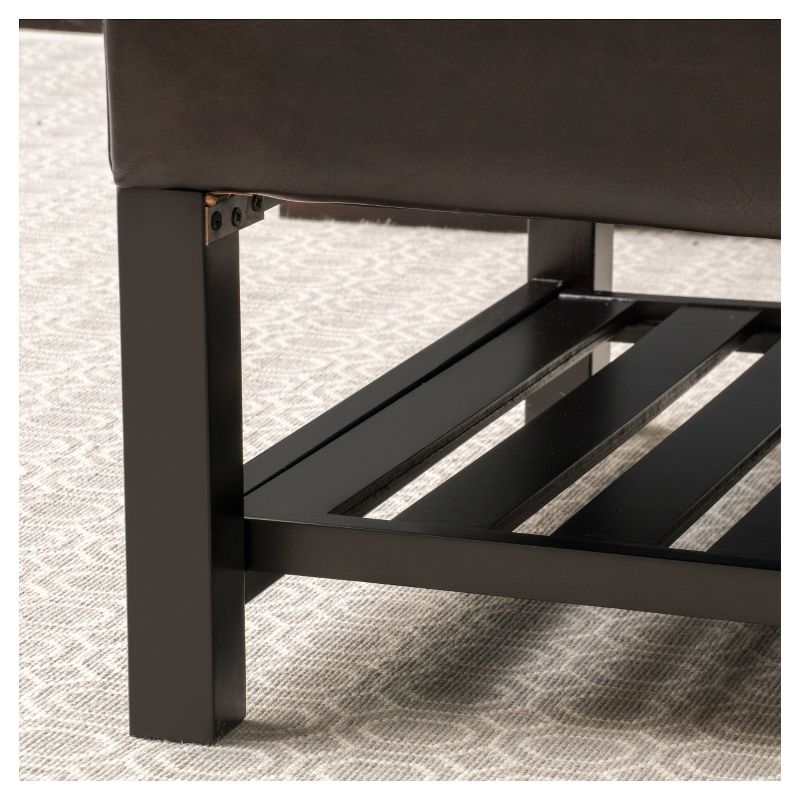 Miriam Wood Rectangle Storage Ottoman Bench with Bottom Rack - Espresso - Christopher Knight Home, 6 of 7