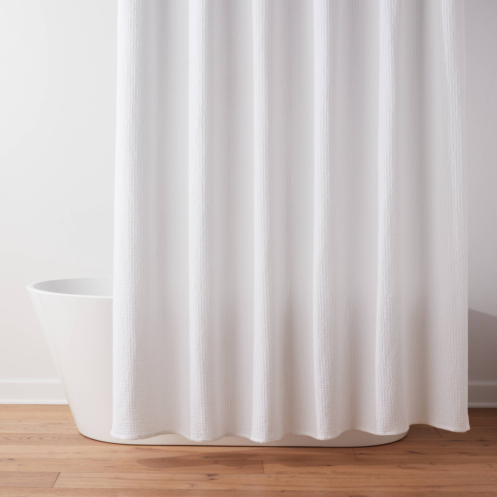 Oversized Relaxed Waffle Weave Shower Curtain White - Threshold™
