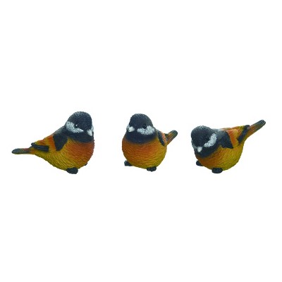 Transpac Large Resin Bright Yellow Bird Set of 3 Spring Home Decorations