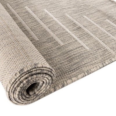 Gray Square Synthetic Outdoor Washable Area Rug