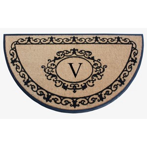 A1HC Natural Coir & Rubber Hand Flocked Large Monogrammed Thick Door Mat 36"x72" Entrance Doormats - 1 of 4