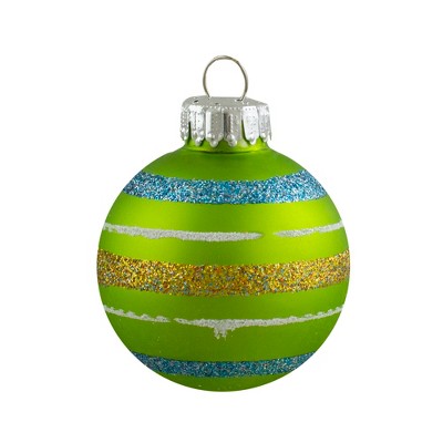 Northlight Matte Glass Christmas Ball Ornaments - 1.5" (40mm) - Multicolor - 10ct
