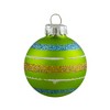 Northlight Matte Striped Glass Christmas Ball Ornaments - 1.75" (45mm) - Green and Blue - 10ct - 2 of 4