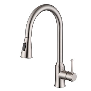 SUMERAIN Modern Pull Down Single Handle Lead Free Kitchen Sink Faucet 360° Spout Brushed Nickel - 1 of 4