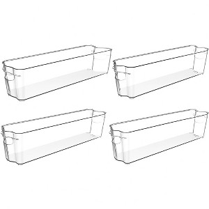 J&V TEXTILES Clear Freezer Storage Organizer Bins, Set of 4, Stackable Refrigerator Containers - 1 of 4