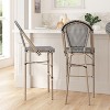 Merrick Lane Mael Set of Two Stacking Bistro Style Bar Stools with Textilene Backs and Seats and Metal Frames for Indoor/Outdoor Use - 2 of 4