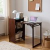 Mlmh & Kngwa 39.4" W Space-Saving Design Folding Desk, Bamboo Computer Desk with Hidden Storage - 3 of 4