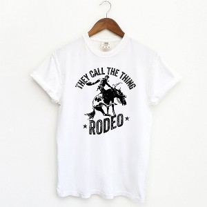 Simply Sage Market Women's Call The Thing Rodeo Stars Short Sleeve Garment Dyed Tee - 1 of 2