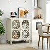 31.5'' Sideboard Buffet Cabinet with Petal Glass Doors,Modern Farmhouse Accent Cabinets for Kitchen,Dining Room,Entryway-Baofuwish - 2 of 4