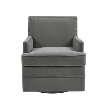 Chloe Upholstered Swivel Chair Gray - Madison Park