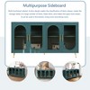 XIYUYEU Modern Unique TV Stand with 4 Fluted Glass Doors,Storage Entertainment Console Center for TV - 4 of 4