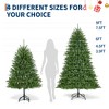 4.5/6/7.5/9FT Pre-Lit Artificial Christmas Tree, 200 Lights, PVC Branches, Foot Pedal & Hinged Stand for Easy Setup - 2 of 4