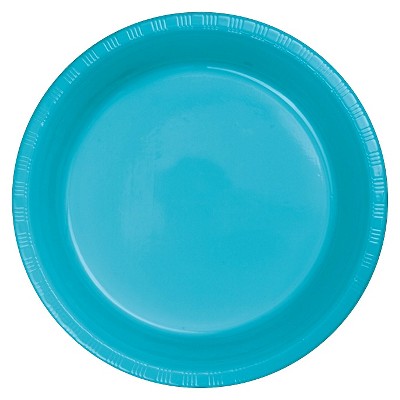 Bermuda Blue Plastic 7" Dessert Plates - 20ct