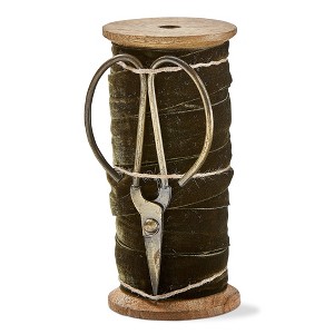 tagltd Vlvt Ribbon W/ Scissor Spl 25Mm/5Yd Grn - 1 of 2