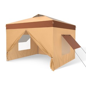 Captiva Designs 10’x10’ Pop-Up Canopy Tent with Sidewalls – Easy Setup, Waterproof, and Ventilated for Outdoor Events and Parties - 1 of 4