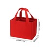 Unique Bargains Felt Reusable 6 Bottle Wine Carrier Tote Bag with Divider - 2 of 4