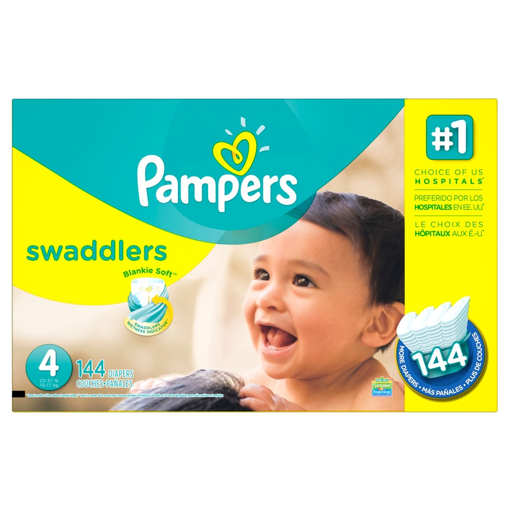 UPC 037000863854 product image for Pampers Swaddlers Diapers Economy Plus Pack Size 4 (144 ct) | upcitemdb.com