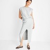 Women's Front Slit Fleece Midi Skirt - Future Collective Gray - 3 of 3