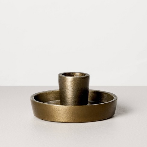 Single Taper Metal Candle Holder Brass Finish - Hearth u0026 Hand™ With  Magnolia : Target