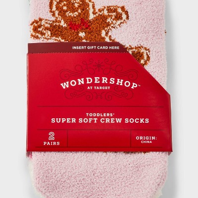 Toddler 2pk Christmas Gingerbread Cookie Cozy Gift Card Holder Socks ...