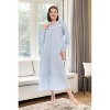 ADR Women's Cotton Nightgown, Long Sleeve Lace Trim Button Up Long Vintage Night Dress Gown - 2 of 4