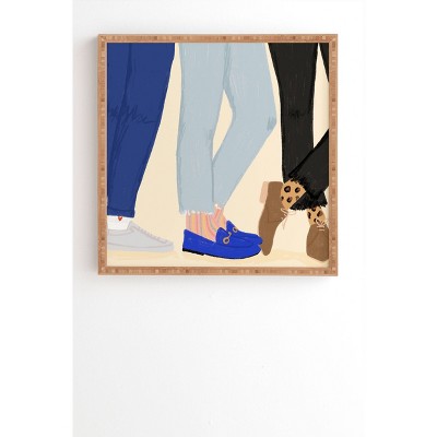 12" x 12" Rhianna Marie Chan Legs For Days Bamboo Framed Wall Art Blue - Deny Designs