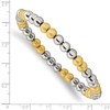 Chisel Stainless Steel Polished Yellow IP-plated Sandblasted 6mm Beaded Stretch Bracelet - 4 of 4