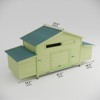DSVIMOY Large Wooden Chicken Coop, Outdoor Hen House, Poultry Cage with 2 Free-range Doors ,2 Nesting Boxes, Green, 67.7"*24.5"*35" - 3 of 4