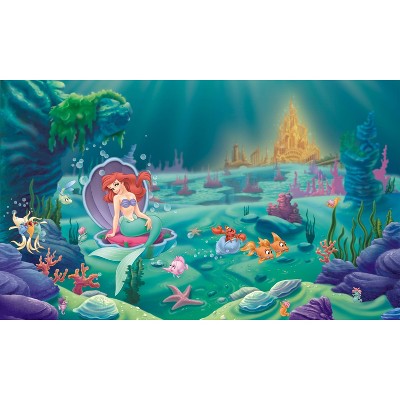 6'x10.5' Disney Princess Littlest Mermaid Chair Rail Prepasted Mural Ultra Strippable - RoomMates