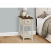 Vynxaria Transitional 2-Tier Narrow Accent Table - Antique White & Brown Veneer Finish, 11.75" W x 21.75" L x 24.25" H - 2 of 4